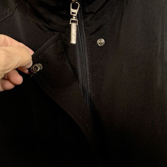 St John’s Bay Black Medium Weight Car Coat Women Petite Medium Zip Front Pockets - Picture 9 of 16